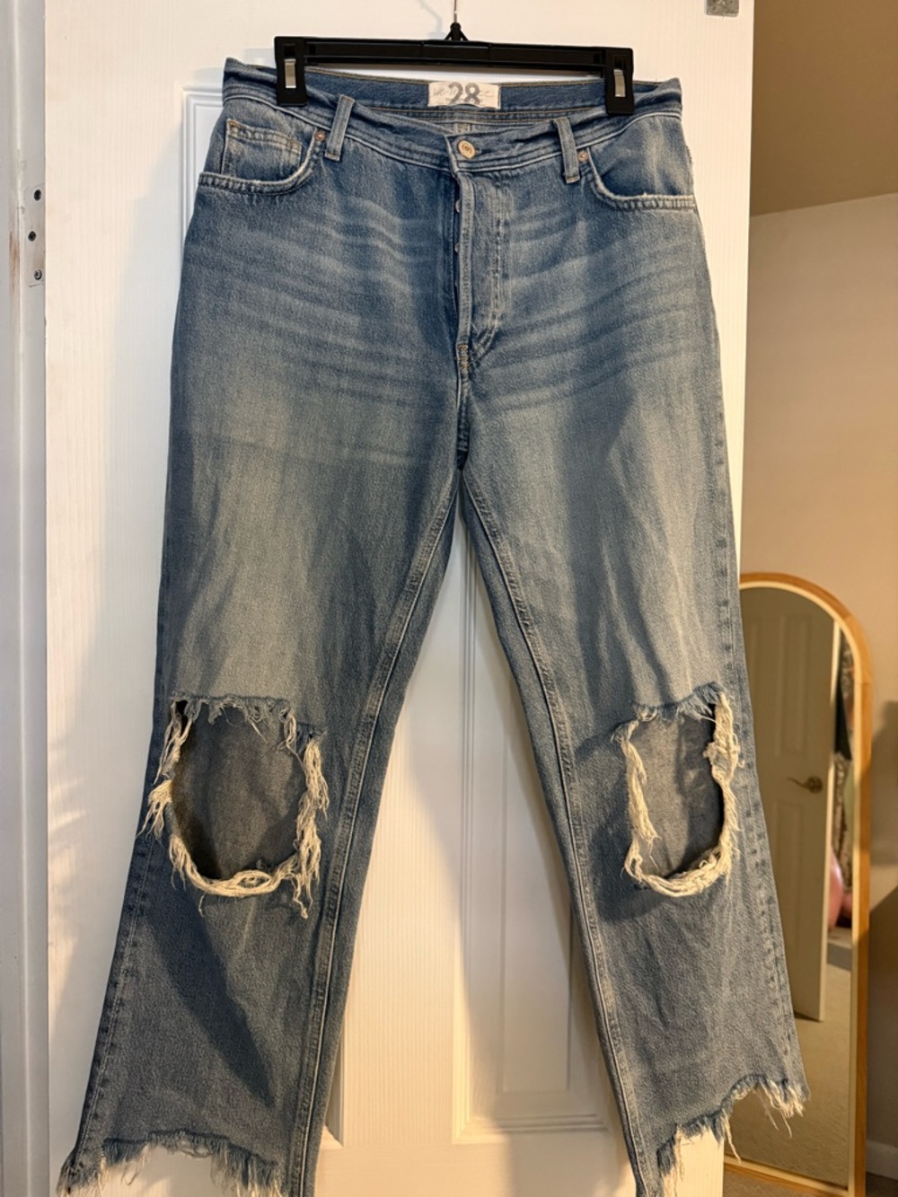 We The Free Light Blue Distressed Boyfriend Jeans